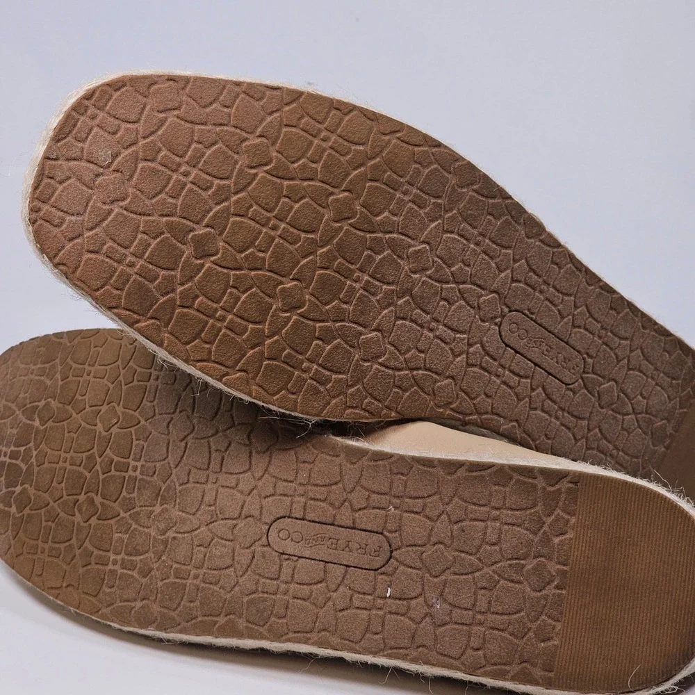 FRYE AND CO.‎ Willow Ballet Flats Tan Espadrille Trim Bow Detail Women's Size 9M